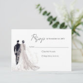 Cartons Réponse Écriture Élégante Mariage Traditionnel (Debout devant)