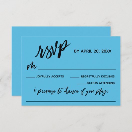 Cartons Réponse Écriture manuscrite décontractée avec demande de c (Devant / Derrière)