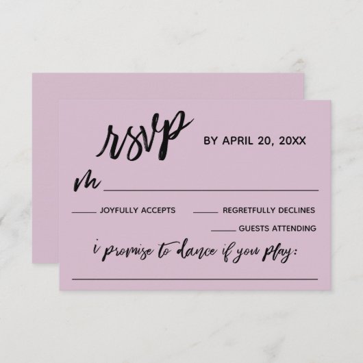 Cartons Réponse Écriture manuscrite décontractée avec demande de c (Devant / Derrière)