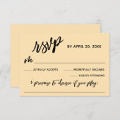 Cartons Réponse Écriture manuscrite décontractée avec demande de c (Devant / Derrière)