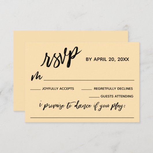 Cartons Réponse Écriture manuscrite décontractée avec demande de c (Devant / Derrière)