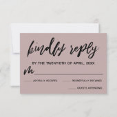 Cartons Réponse Écriture manuscrite décontractée Rose rose de mari (Devant)