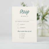 Cartons Réponse Écriture manuscrite irrégulière Mariage Vert bleu  (Debout devant)