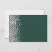 Cartons Réponse Écriture moderne à bordure de paillettes vert émer (Dos)