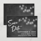 Cartons Réponse Edison Lights et Chalkboard Moderne Enregistrer la (Devant / Derrière)