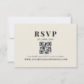 Cartons Réponse Editorial Ivory Photo QR Code Wedding (Devant)