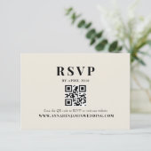 Cartons Réponse Editorial Ivory Photo QR Code Wedding (Debout devant)