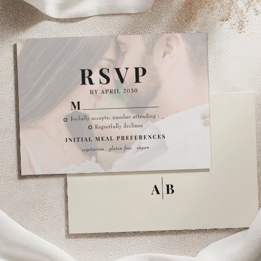 Cartons Réponse Editorial Ivory Photo Wedding