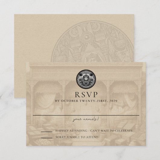 Cartons Réponse Egypt Passport Wedding Response Card (Devant / Derrière)