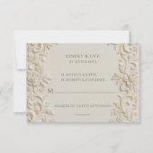 Cartons Réponse Élégance Baroque Mariage Écriture Ivory (Devant)