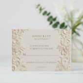 Cartons Réponse Élégance Baroque Mariage Écriture Ivory (Debout devant)