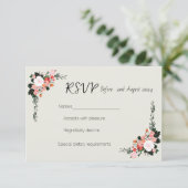 Cartons Réponse Elégance, belle Mariage rose et blanc (Debout devant)