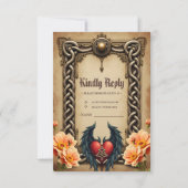 Cartons Réponse Elégance celtique avec coeur et ailes. (Devant)