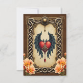 Cartons Réponse Elégance celtique avec coeur et ailes. (Dos)