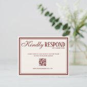 Cartons Réponse Élégance de l'argent ancien Mariage Code QR Bourgo (Debout devant)