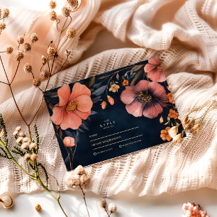 Cartons Réponse Élégance de mariage floral gothique