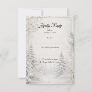 Cartons Réponse Élégance de mariage hivernal intemporel en forêt