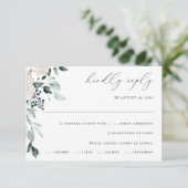 Cartons Réponse Élégance de verdure émeraude pour mariage (Debout devant)