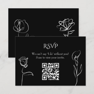 Cartons Réponse Élégance Florale Mariage à la Main de Style Humeur
