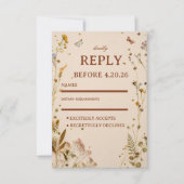 Cartons Réponse Élégance Florale Neutre (Devant)