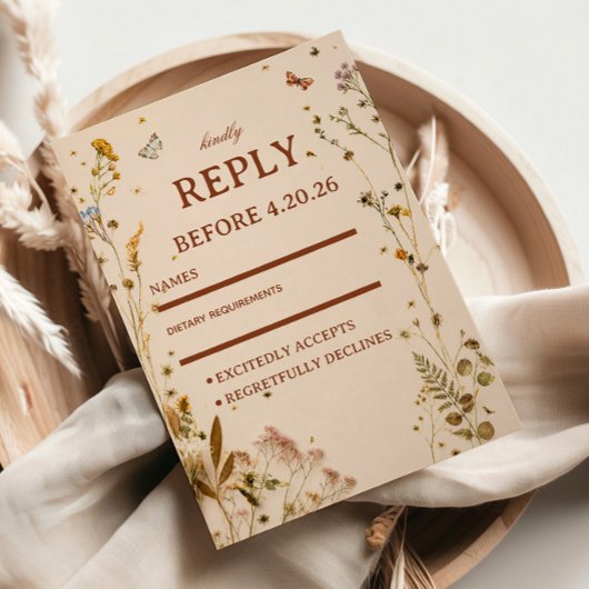 Cartons Réponse Élégance Florale Neutre