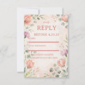Cartons Réponse Élégance Florale Rose (Devant)