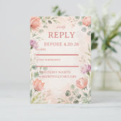 Cartons Réponse Élégance Florale Rose (Debout devant)