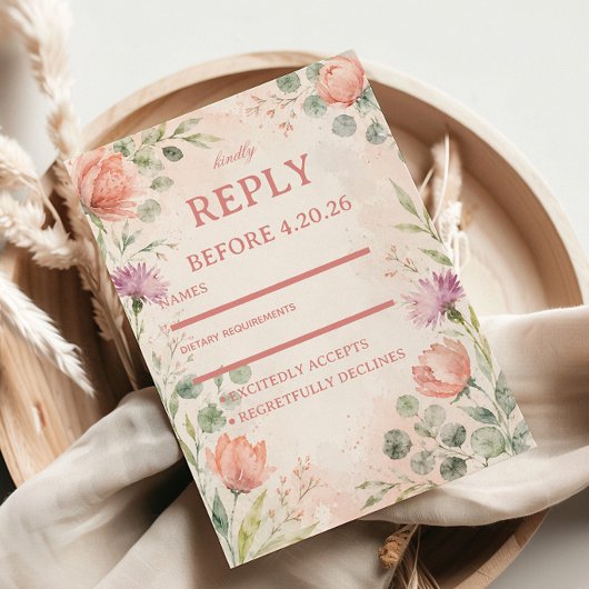Cartons Réponse Élégance Florale Rose