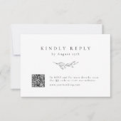 Cartons Réponse Elégance simple botanique verdure mariage de code (Devant)