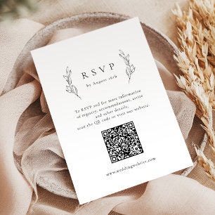 Cartons Réponse Elégance simple botanique verdure mariage de code