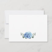 Cartons Réponse Elégant aquarelle bleu Hydrangea Mariage code QR (Dos)