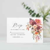 Cartons Réponse Elégant Aquarelle Bourgogne Orange Mariage de auto (Debout devant)