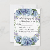 Cartons Réponse Élégant Aquarelle de Fleurs de Ne Pas Oublier (Dos)