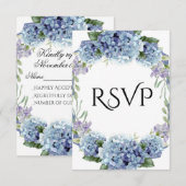 Cartons Réponse Élégant Aquarelle de Fleurs de Ne Pas Oublier (Devant / Derrière)