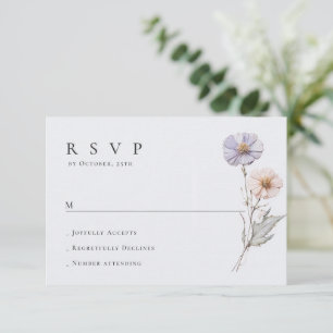 Cartons Réponse Élégant aquarelle fleurs sauvages mariage floral
