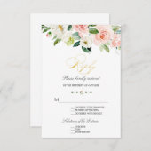 Cartons Réponse Elégant Aquarelle Flexibles Mariage or (Devant / Derrière)