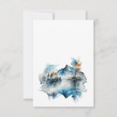 Cartons Réponse Elégant Aquarelle Montagnes Mariage forestier (Dos)