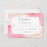 Cartons Réponse Elégant Aquarelle rose et Bat mitzvah or<br><div class="desc">Ces magnifiques et élégantes cartes de réponse rsvp Bat mitzvah présentent des traits d'aquarelle à la mode dans des tons féminins de rose,  corail et orange,  avec des confettis faux or parties scintillant.</div>