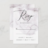 Cartons Réponse Elégant aquarelle violet foncé mariage de script (Devant / Derrière)