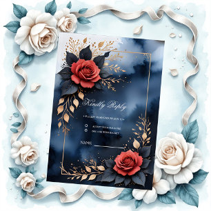 Cartons Réponse Élégant arrangement rose avec feuillage doré