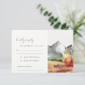 Cartons Réponse Elégant automne rouille Orange Mountain Trees Mari (Debout devant)