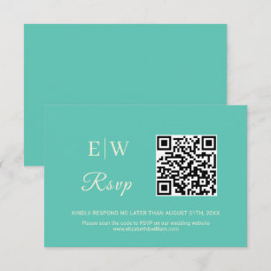 Cartons Réponse Élégant Awe aquatique simple avec Mariage Monogram