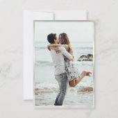 Cartons Réponse Elégant Bagues Or Photo Mariage Enregistrer La Dat (Dos)