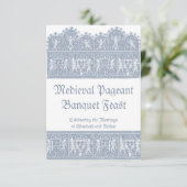 Cartons Réponse Élégant banquet médiéval bleu français (Debout devant)