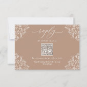 Cartons Réponse Élégant Beige Taupe Neutre Mariage QR Code (Devant)