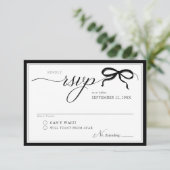 Cartons Réponse Elegant Black and White Bow Simple Modern Wedding (Debout devant)