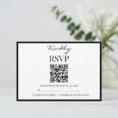 Cartons Réponse Elegant Black and White Minimalist Wedding (Debout devant)