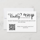 Cartons Réponse Elegant Black and White Qr Code Wedding Replay (Devant)