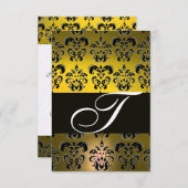 CARTONS RÉPONSE ÉLÉGANT BLACK BLACK BLEU JAUNE DOMMASK MONOGRAM RS (Devant / Derrière)