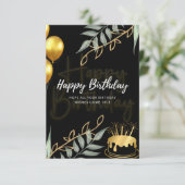 Cartons Réponse Elegant Black Congratulations cards (Debout devant)